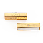 304 Stainless Steel Beads, with Shell and Rhinestone, Hexagonal Prism with Word Love & Happy