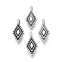 Сплавочные подвески тибетского стиля, ромб прелести