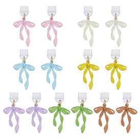 14шт 7 цвета ПВХ мобильные пылезащитные заглушки, с подвесками из окрашенного распылением сплава, бантом, золотые