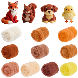 50g 10 colores fieltro con aguja lana mecha, material para manualidades