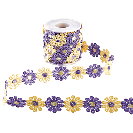 Nbeads Daisy Sun Flower Decorating Polyester Lace Trims, for Sewing and Art Craft Projects