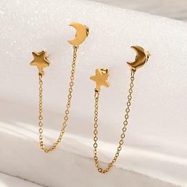 304 из нержавеющей стали болтаться серьги, Луна и звезды