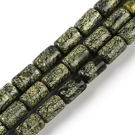 Natural Serpentine/Green Lace Stone Beads Strands, Column