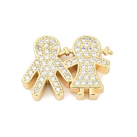 Латунные микро проложить кубического циркония бусы, мальчик и девочка, без свинца и без кадмия, долговечный