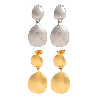 304 серьги-гвоздики из нержавеющей стали для женщин, овальные