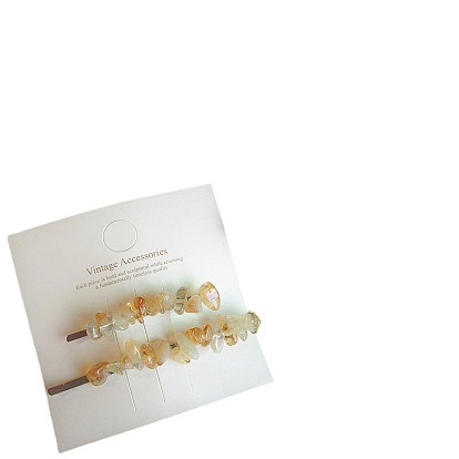 Irregular Minimalist Colorful Gemstone Bead Hair Clip - Geometric Design, Simple, Stylish.