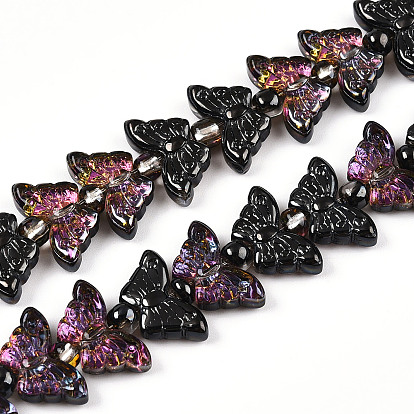 Стеклянные бусины с гальваническим покрытием , бабочка