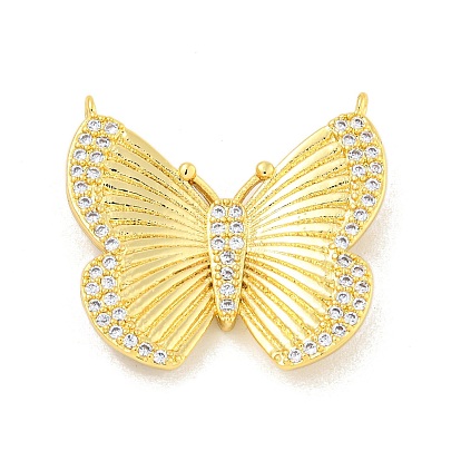 Покрытие стойки латунь микропаве прозрачные подвески из кубического циркония, долговечный, без свинца и без кадмия, бабочка