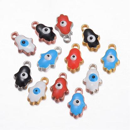 Charmes d'émail d'alliage, hamsa main / main de fatima / main de miriam avec mauvais oeil