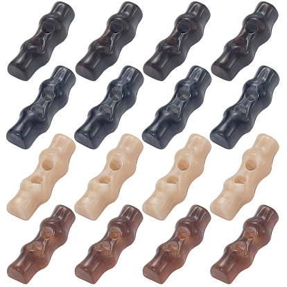 16 шт 4 цвета резиновые пуговицы, кнопки переключения рупора, 2-луночное, для пошива аксессуаров, бамбук