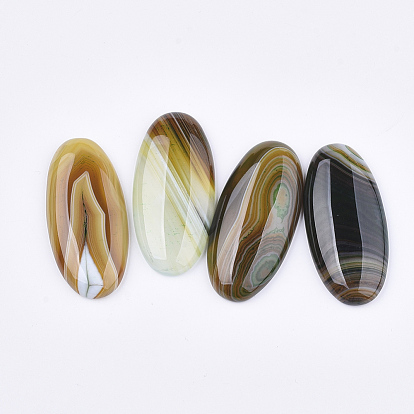 Cabujones de ágata natural brasileña, teñido, oval