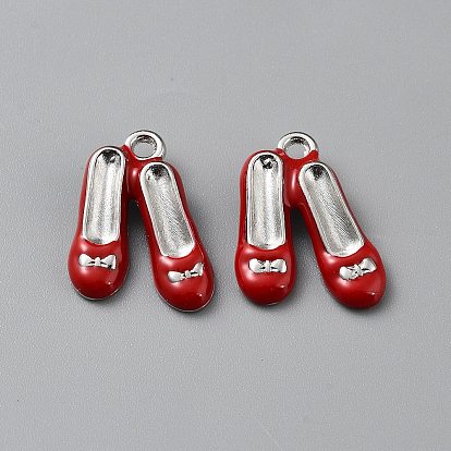 Кулон эмали сплава, платина, балетки на высоком каблуке