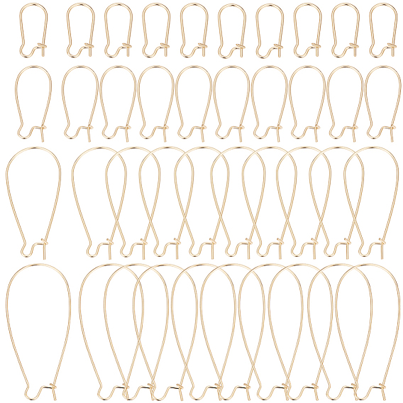 40шт. 4 стили латунные серьги-кольца фурнитура, провод почки