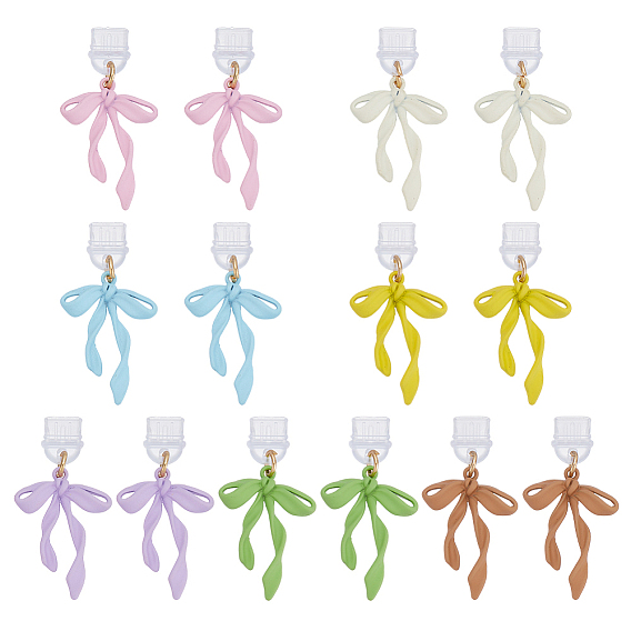 14шт 7 цвета ПВХ мобильные пылезащитные заглушки, с подвесками из окрашенного распылением сплава, бантом, золотые