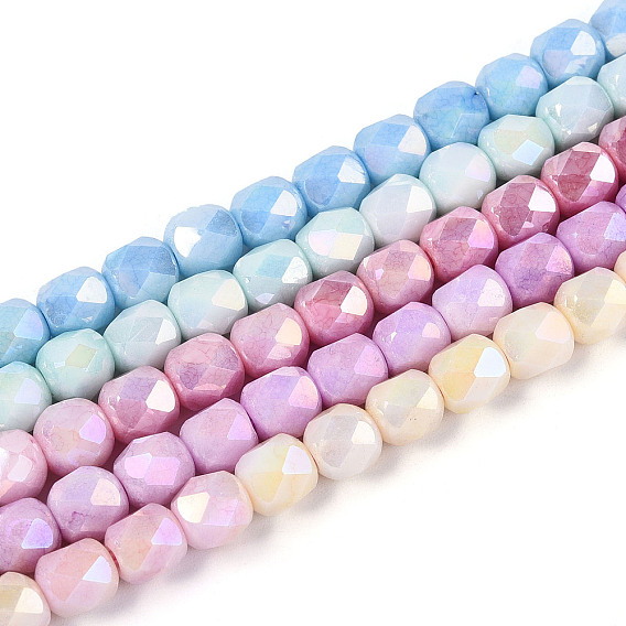 Антикоррозийные гальванические стеклянные бусины, баррель, имитация драгоценных камней, граненый(18 граненый)