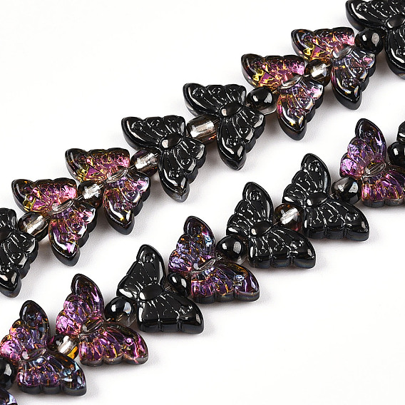 Стеклянные бусины с гальваническим покрытием , бабочка
