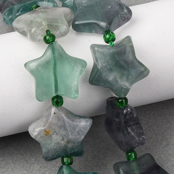 Природного флюорита бисер нитей, звезда, с бисером