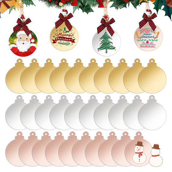 Зеркальные акриловые большие подвески, плоско-круглые