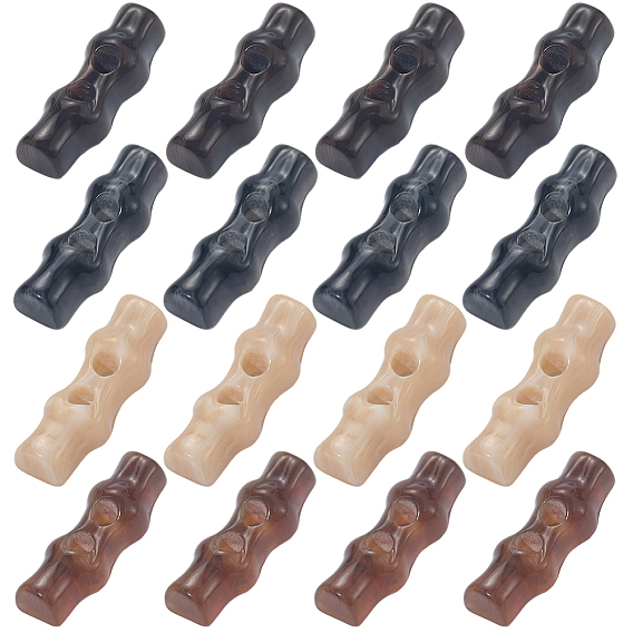 16 шт 4 цвета резиновые пуговицы, кнопки переключения рупора, 2-луночное, для пошива аксессуаров, бамбук