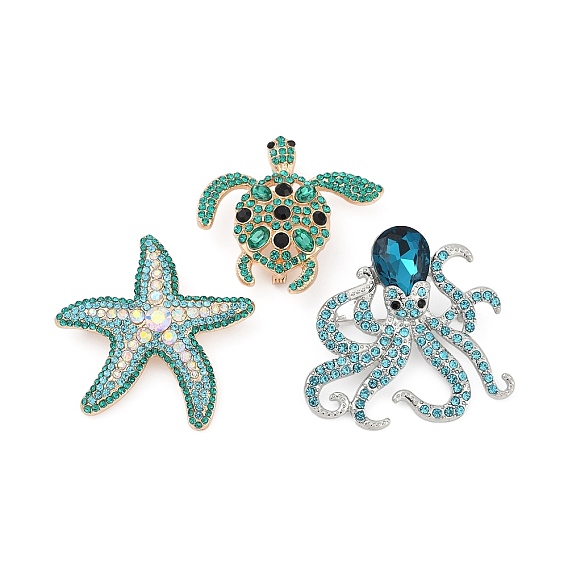 Брошь из цинкового сплава со стразами