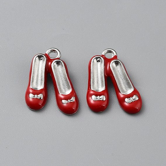 Кулон эмали сплава, платина, балетки на высоком каблуке