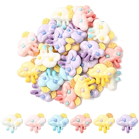 20 Кабошоны из непрозрачной смолы, облако со звездой