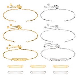 Набор для изготовления браслета-слайдера из прямоугольной заготовки для штамповки своими руками, в том числе изготовление ползунковых браслетов из нержавеющей стали, 304 соединительные звенья нержавеющие