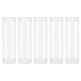 Transparent PC Plastic & PE Bead Storage Tubes, with Double White Lids
