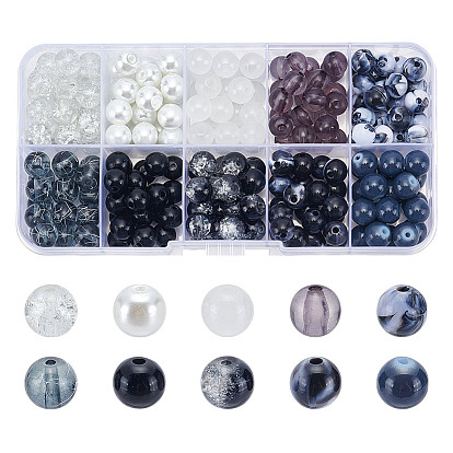 Наборы для изготовления ювелирных изделий своими руками, включая стеклянные бусины и акриловые бусины, круглые