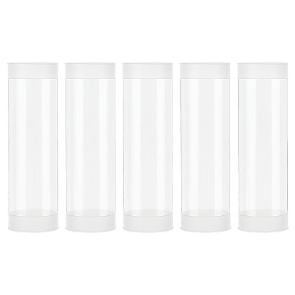 Transparent PC Plastic & PE Bead Storage Tubes, with Double White Lids