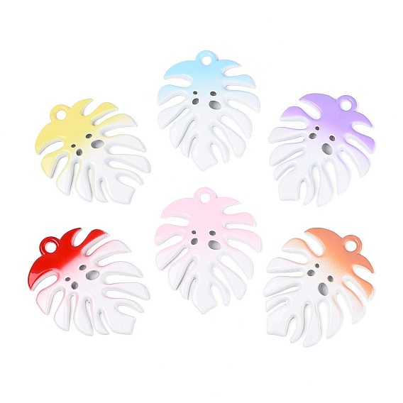 Спрей окрашены сплава большие кулоны, лист, без кадмия, без никеля и без свинца