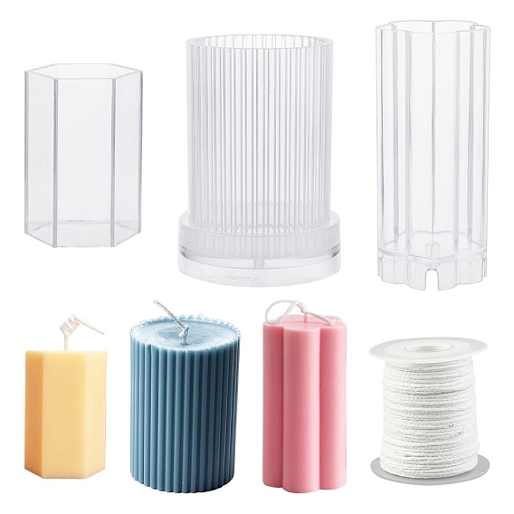 Plastic Candle Molds, with Candle Wick