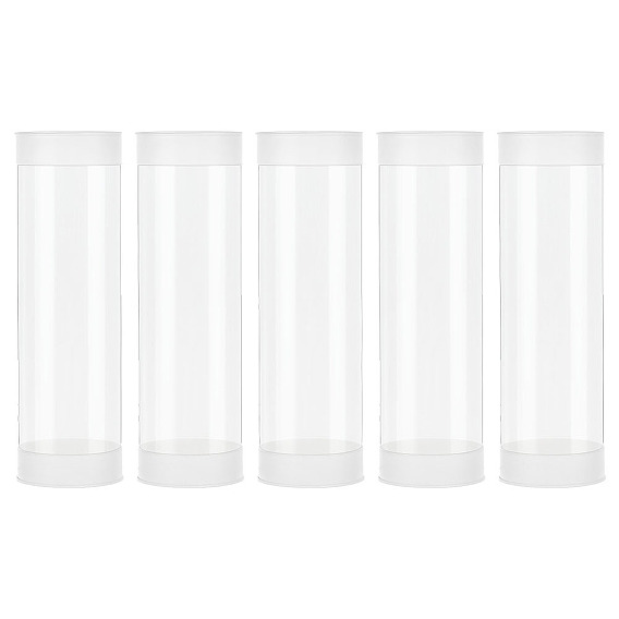 Transparent PC Plastic & PE Bead Storage Tubes, with Double White Lids