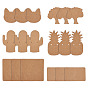 Cactus & Cat & Pineapple & Tree & Square & Rectangle Shape Earring Display Cards, Blank Kraft Paper Tags for Ear Studs, Earrings and Jewelry Display