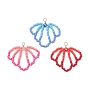 3Pcs Glass Seed Beaded Shell Shapes Pendants, with Copper Wire & Glass