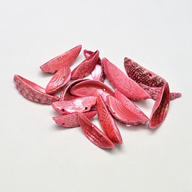 Dyed Natural Shell Half Moon Beads, 17~26x8~15x5~7mm, Hole: 1mm, about 650pcs/500g