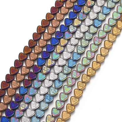 Немагнитные синтетический гематит бисер пряди, вакуумное покрытие pvd, сердце с китайским узлом