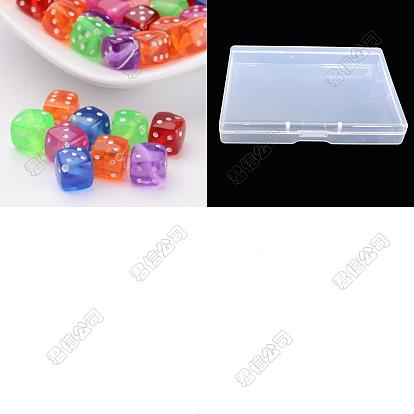 200pcs transparente Acrylperlen, Würfel