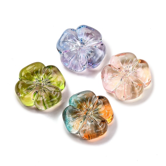 225шт. двухцветные прозрачные акриловые бусины, цветок