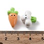 Smiling Face Opaque Resin Decoden Cabochons, Fruit & Vegetable & Cat Shape, Mixed Shapes