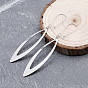 Minimalist Stainless Steel Feather Dangle Earrings for Women