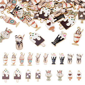 36 шт 9 стили подвески из сплава эмали, бесплатно и никеля бесплатно и свинца, смешанное мороженое