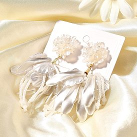 Серьги-гвоздики из сплава и 925 стерлингового серебра и акрила, цветок