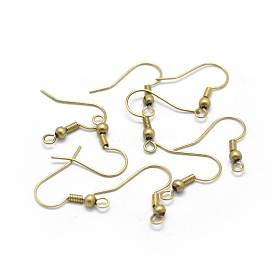Brass Earrings Hook Findings, with Horizontal Loop