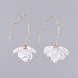 ABS Plastic Imitation Pearl Beads Dangle Earrings, with Golden Plated 304 Stainless Steel Earring Hooks