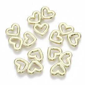 Rack Plating Alloy Filigree Joiners Links, Cadmium Free & Lead Free, Heart