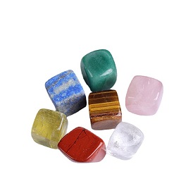 Natural Mixed Gemstone Cube Set Display Decorations, Figurine Home Decoration, Reiki Energy Stone for Healing