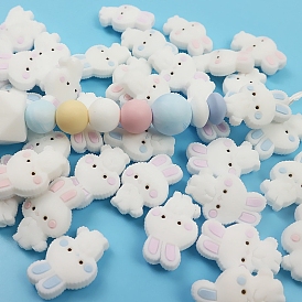 Rabbit Silicone Beads, Chewing Beads For Teethers, DIY Nursing Necklaces Making