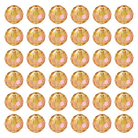 80 шт. стеклянные бусины с радужным покрытием, граненые круглые