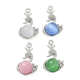 Подвески из сплава и страза, лебедь прелести, со стеклом, долговечный, стойки покрытие, золотые / платиновые